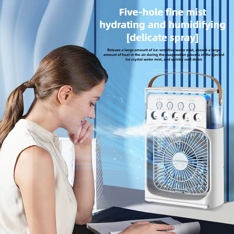 Portable 3 in 1 Fan Air Conditioner Household Small Air Cooler LED Night Lights Humidifier Air Adjustment Home Fans Dropshipping