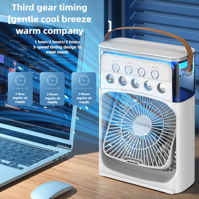 Portable 3 in 1 Fan Air Conditioner Household Small Air Cooler LED Night Lights Humidifier Air Adjustment Home Fans Dropshipping