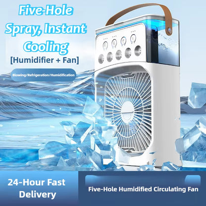 Portable 3 in 1 Fan Air Conditioner Household Small Air Cooler LED Night Lights Humidifier Air Adjustment Home Fans Dropshipping