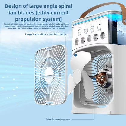 Portable 3 in 1 Fan Air Conditioner Household Small Air Cooler LED Night Lights Humidifier Air Adjustment Home Fans Dropshipping